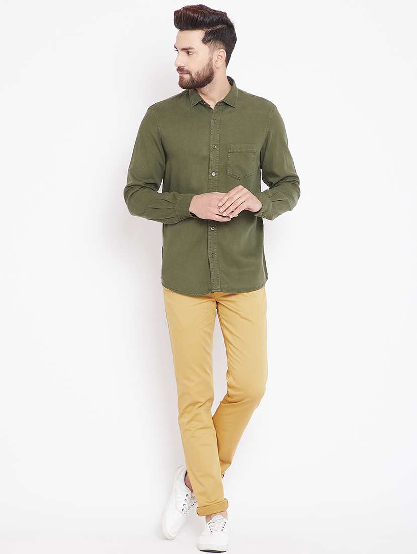 yellow cotton blend chinos - 15916816 -  Standard Image - 3