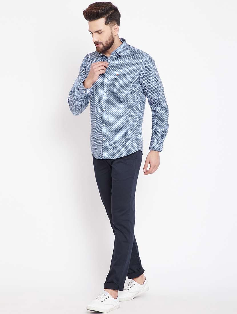 blue printed casual shirt - 15916844 -  Standard Image - 3