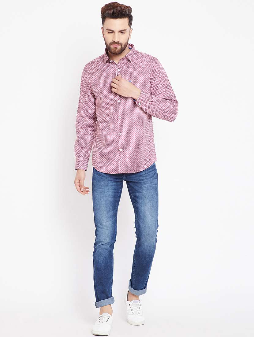 red printed casual shirt - 15916846 -  Standard Image - 3