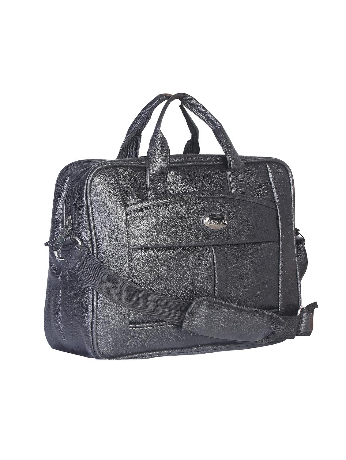 black leatherette laptopbag - 15918429 - Standard Image - 3