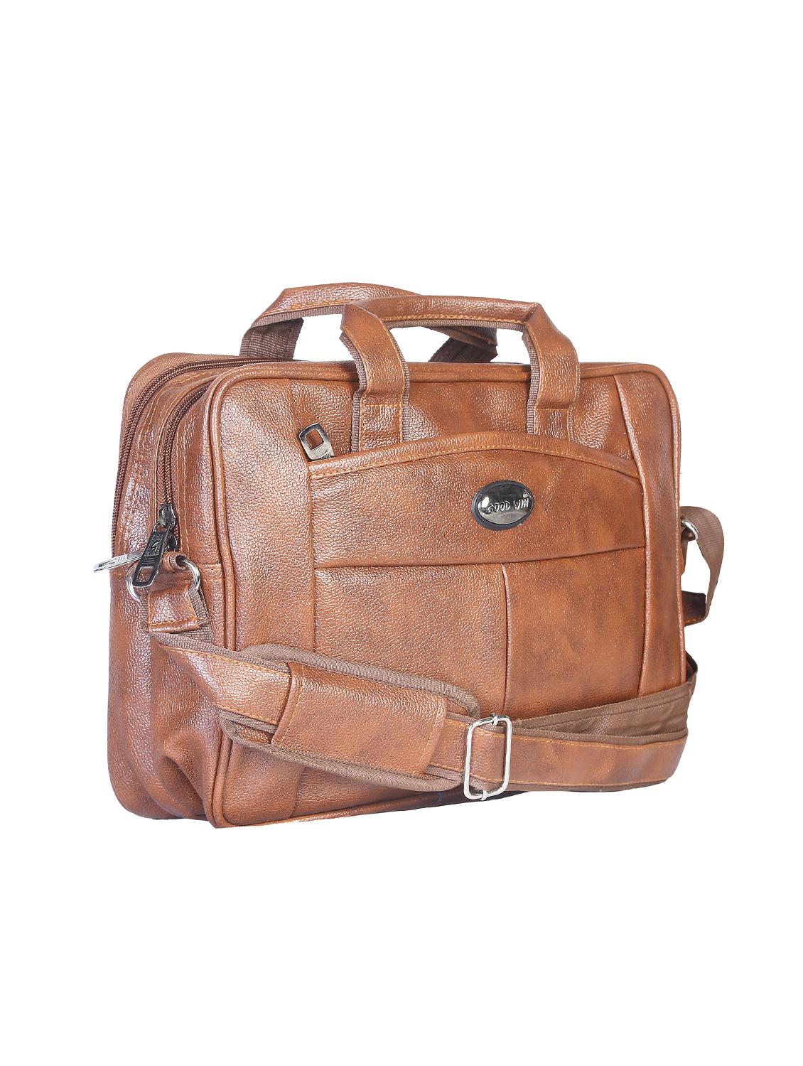 tan leatherette laptopbag - 15918430 - Standard Image - 3
