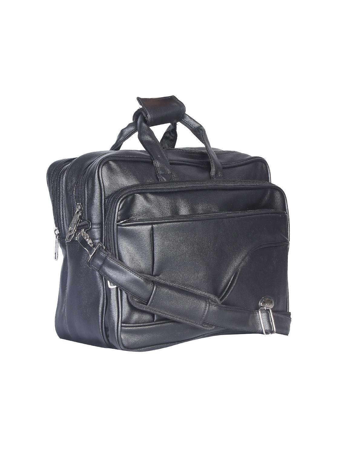 black leatherette laptopbag - 15918433 - Standard Image - 3