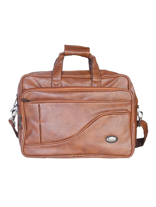 tan leatherette laptopbag - 15918434 - Standard Image - 0
