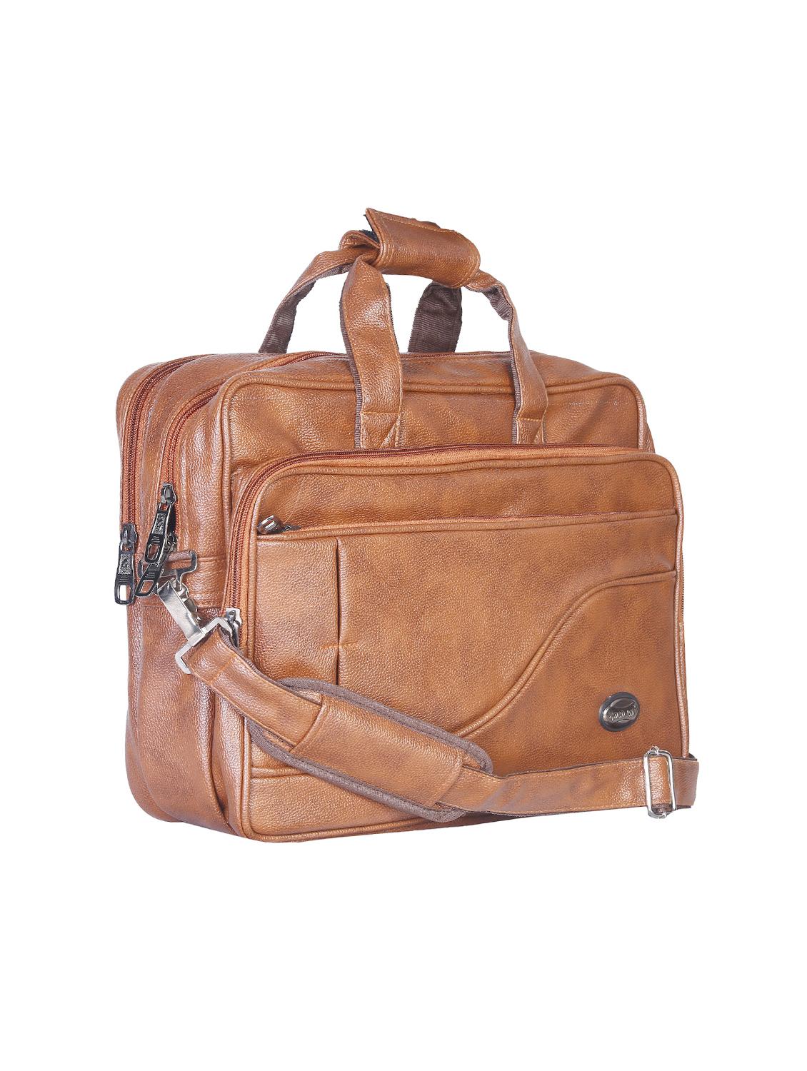 tan leatherette laptopbag - 15918434 - Standard Image - 3