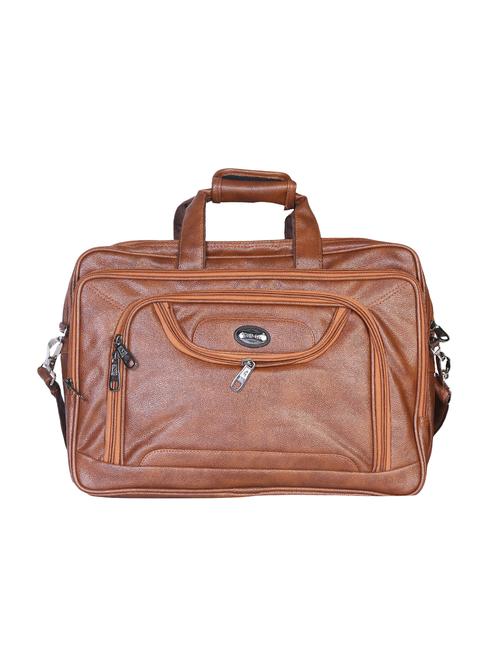 tan leatherette laptopbag - 15918437 - Standard Image - 0