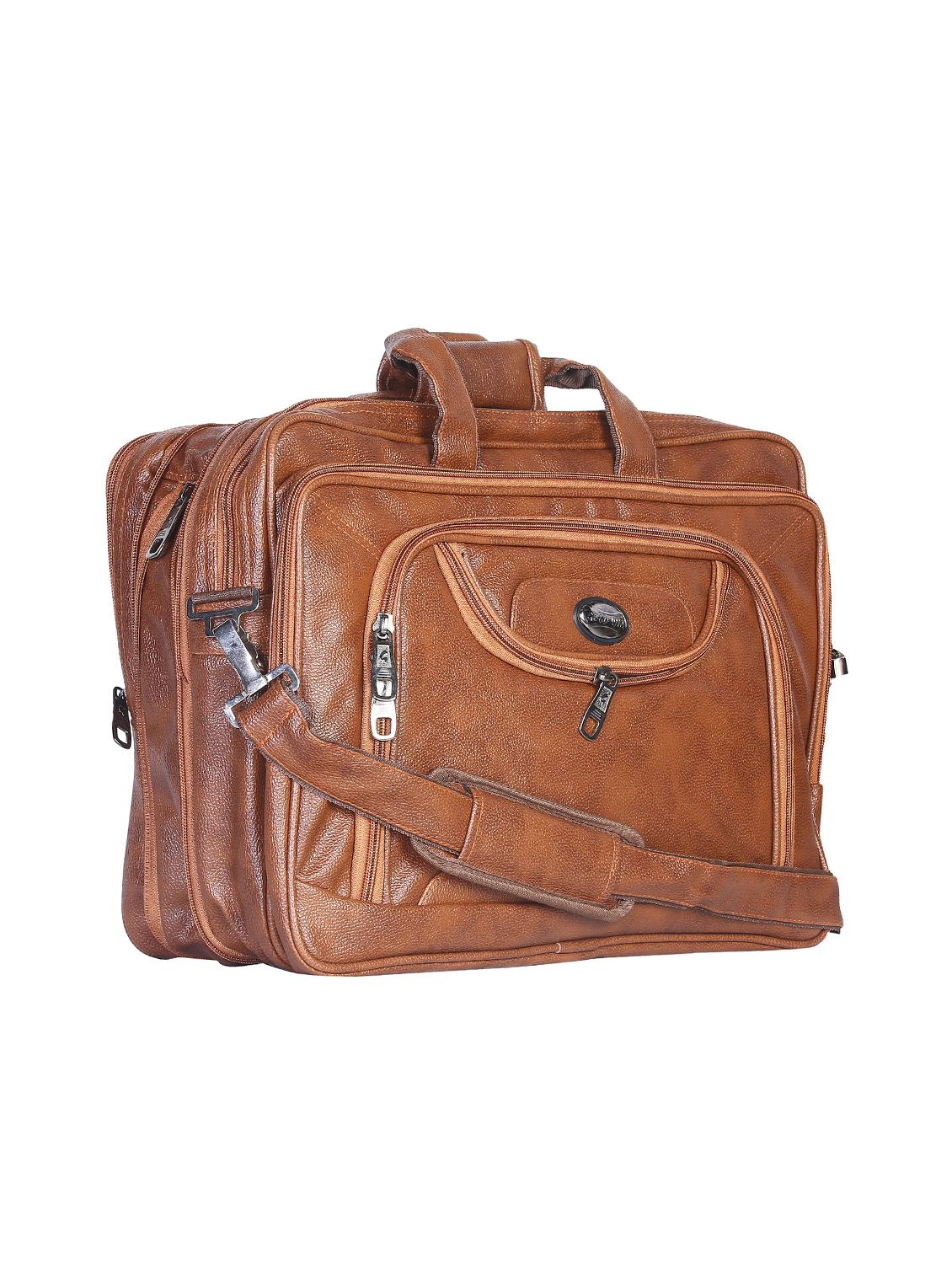 tan leatherette laptopbag - 15918437 - Standard Image - 3
