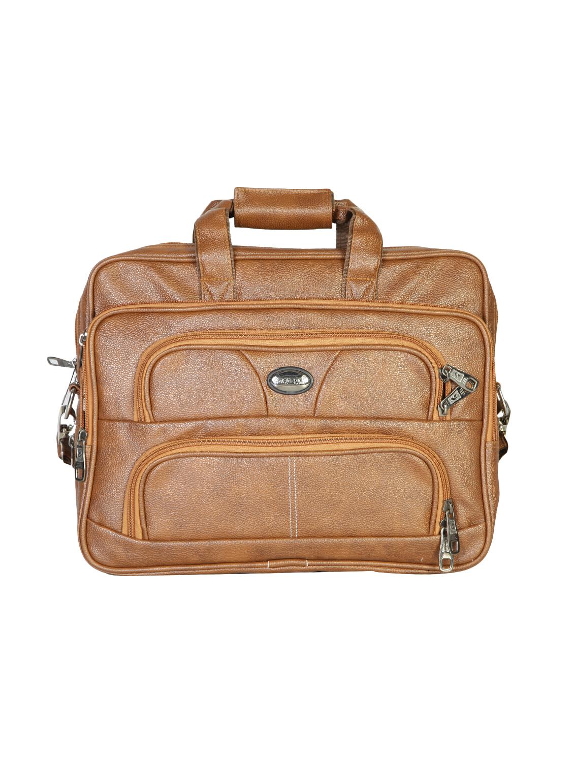 tan leatherette laptopbag - 15918455 - Zoom Image - 0