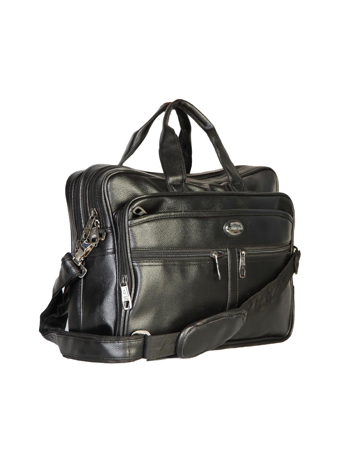 black leatherette laptopbag - 15918456 - Standard Image - 3