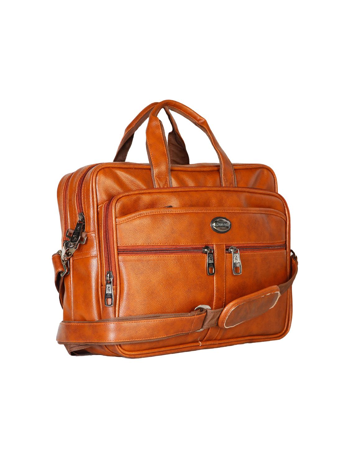 tan leatherette laptopbag - 15918458 - Standard Image - 3