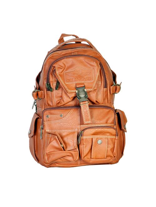 tan leatherette backpack - 15918486 - Standard Image - 0