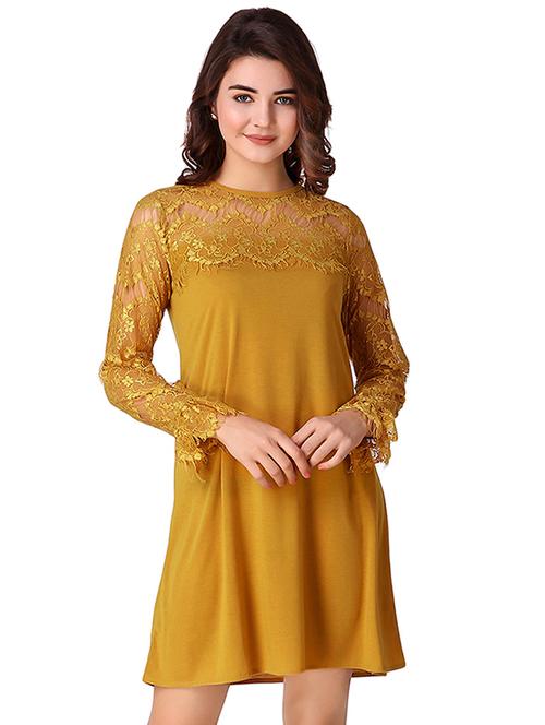 lace paneled a-line dress - 15918917 -  Standard Image - 0