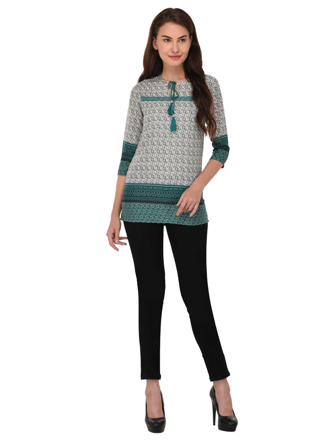 tassel tie-up lace trim tunic - 15919478 - Standard Image - 3