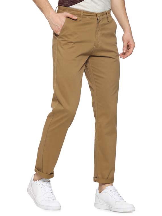 beige cotton chinos