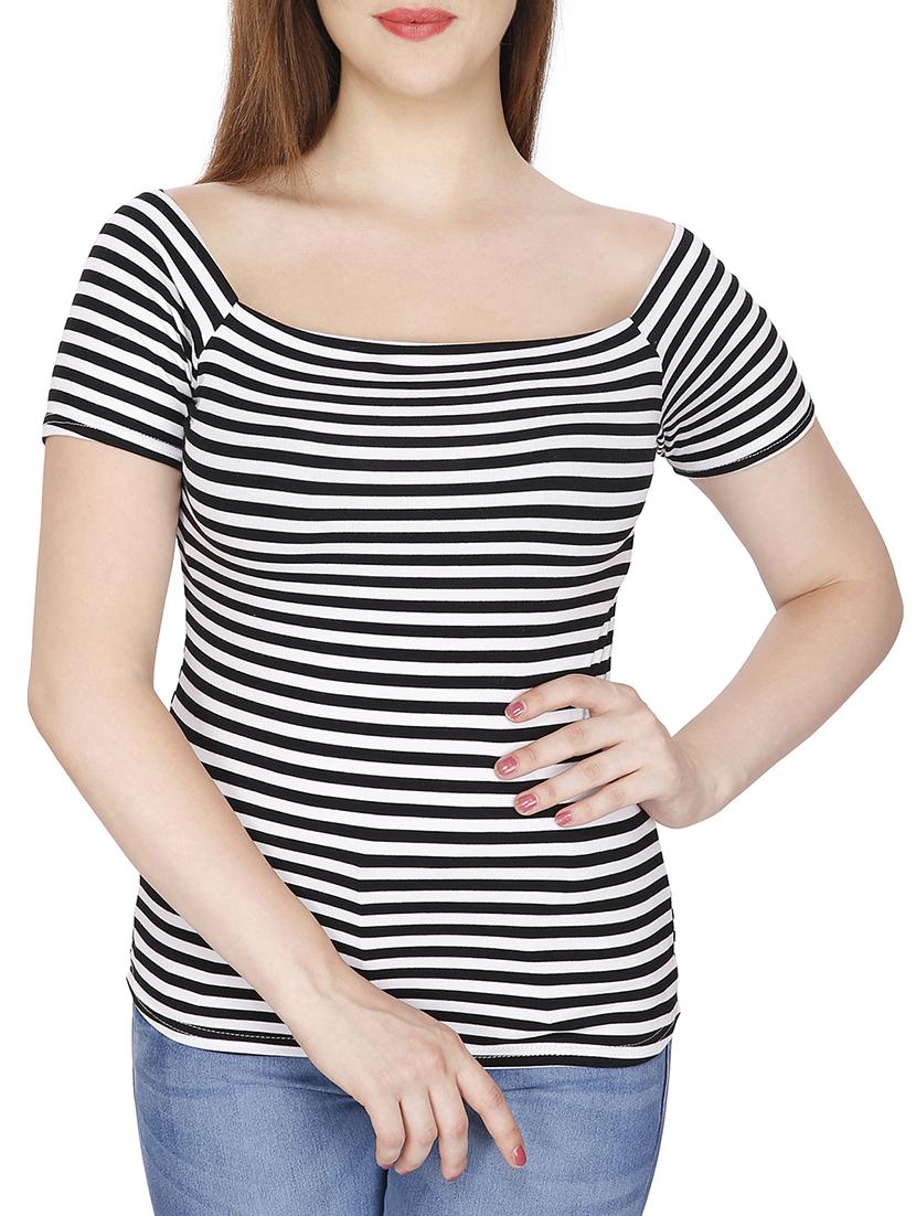 boat neck striped top - 15920924 - Zoom Image - 0