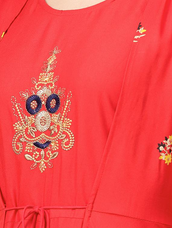 embroidered layered ethnic dress - 15921173 - Standard Image - 3