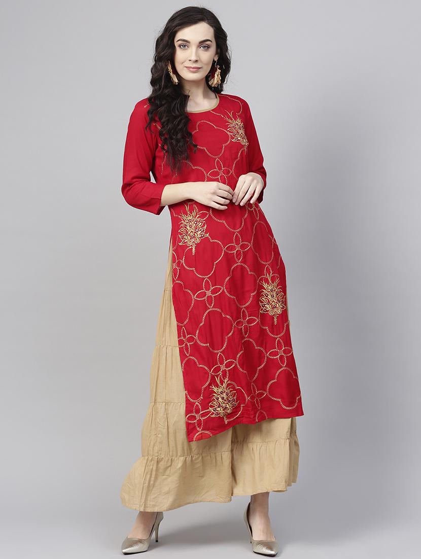 embroidered tiered layered dress - 15921177 -  Zoom Image - 0