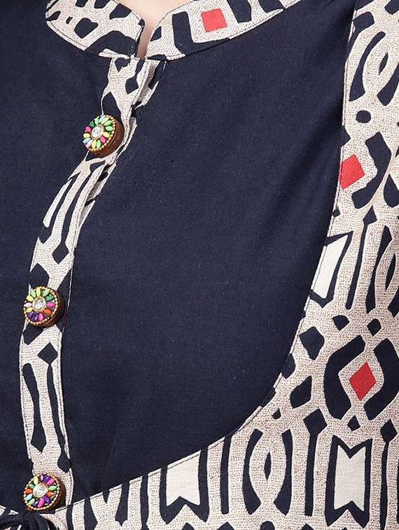 a-line printed dress with tassels - 15921179 -  Standard Image - 3