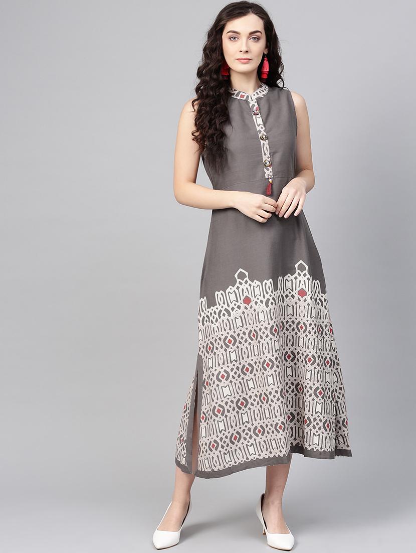a-line printed dress with jacket - 15921180 - Standard Image - 3