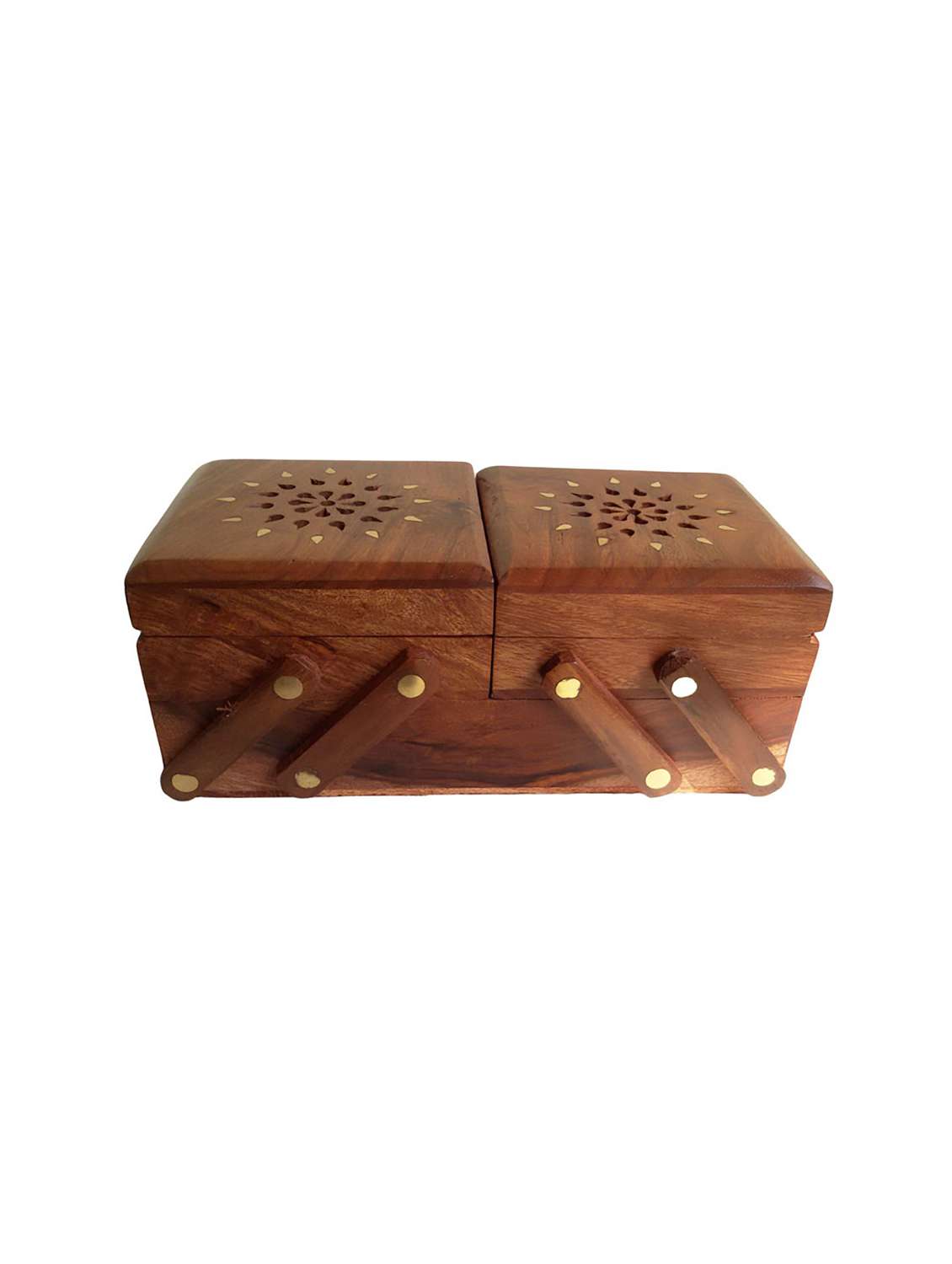 desi karigar hand carved multipurpose wooden box - 15921320 - Zoom Image - 0