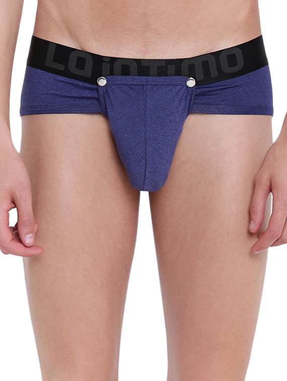 royal blue black melange cotton spandex hipster