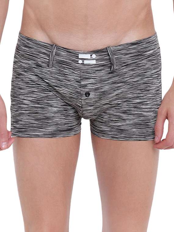 grey black melange polyester spandex trunk - 15921796 -  Zoom Image - 0