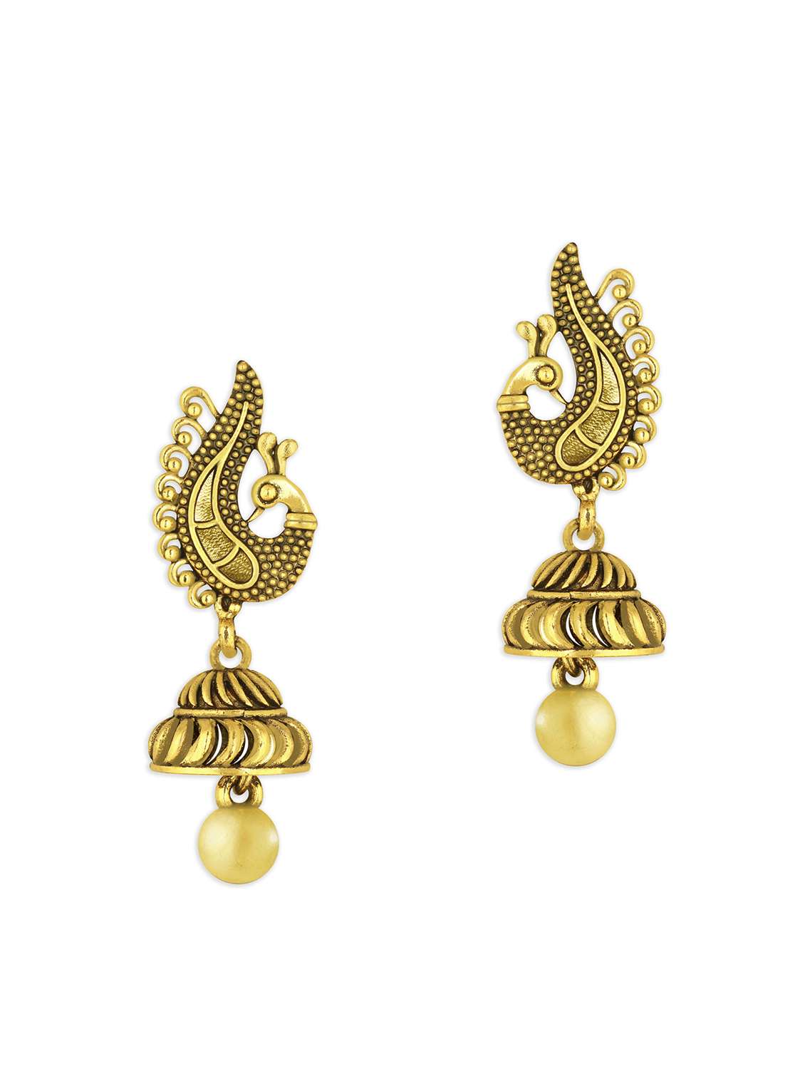 gold metal jhumka earring
