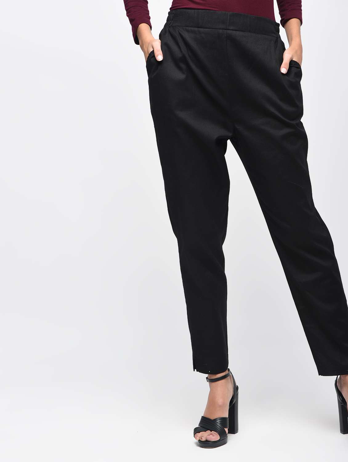 elasticated back cigarette pants - 15923475 -  Zoom Image - 0