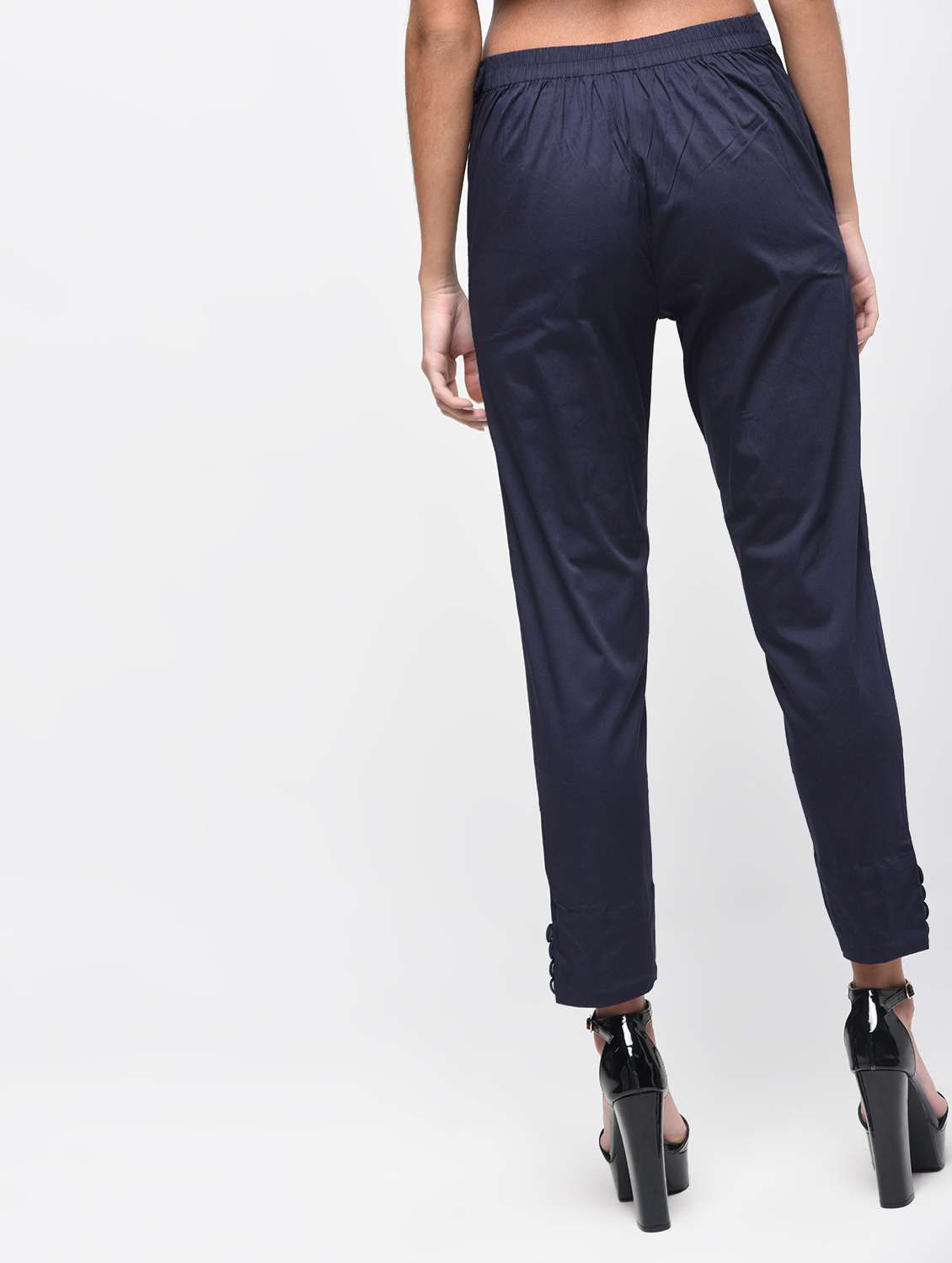 button detail flat front trousers - 15923500 -  Standard Image - 3