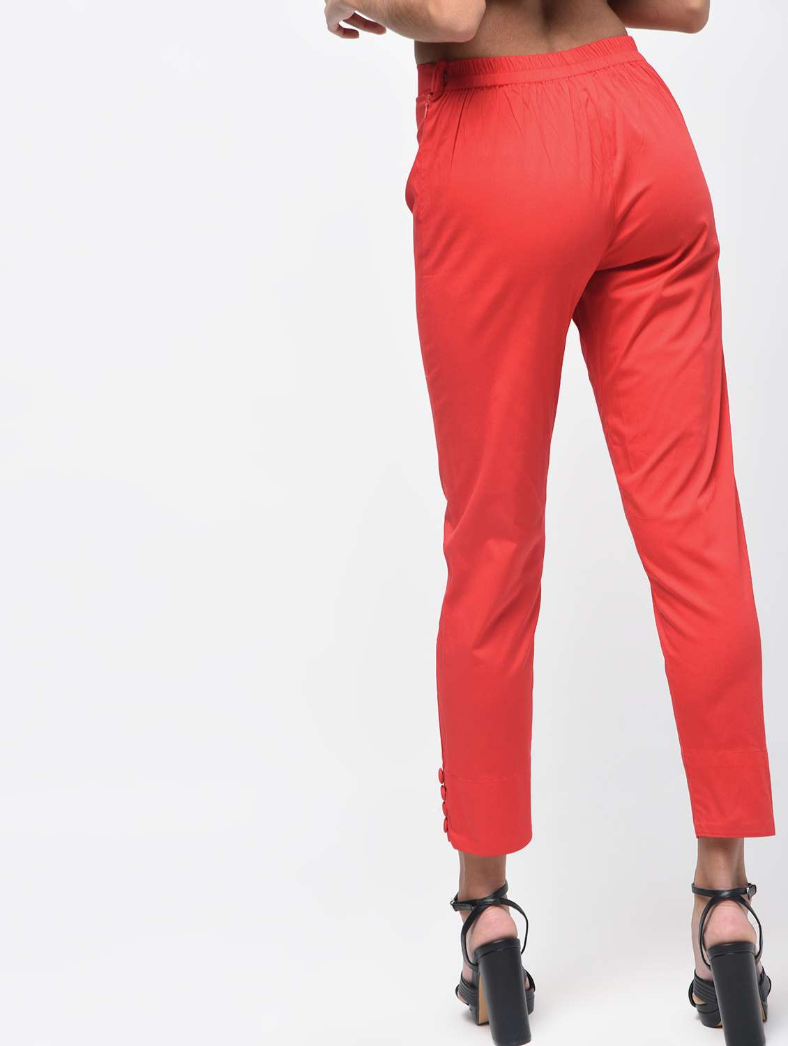button detail flat front trousers - 15923502 -  Standard Image - 3