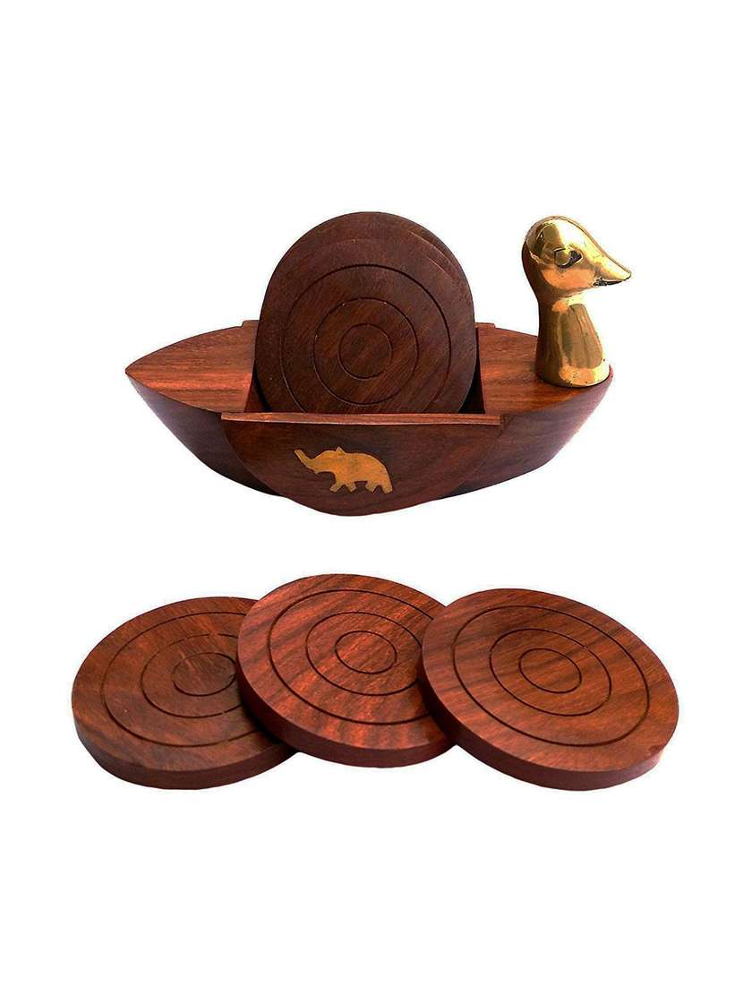Desi Karigar Swan Shape Coaster Set 