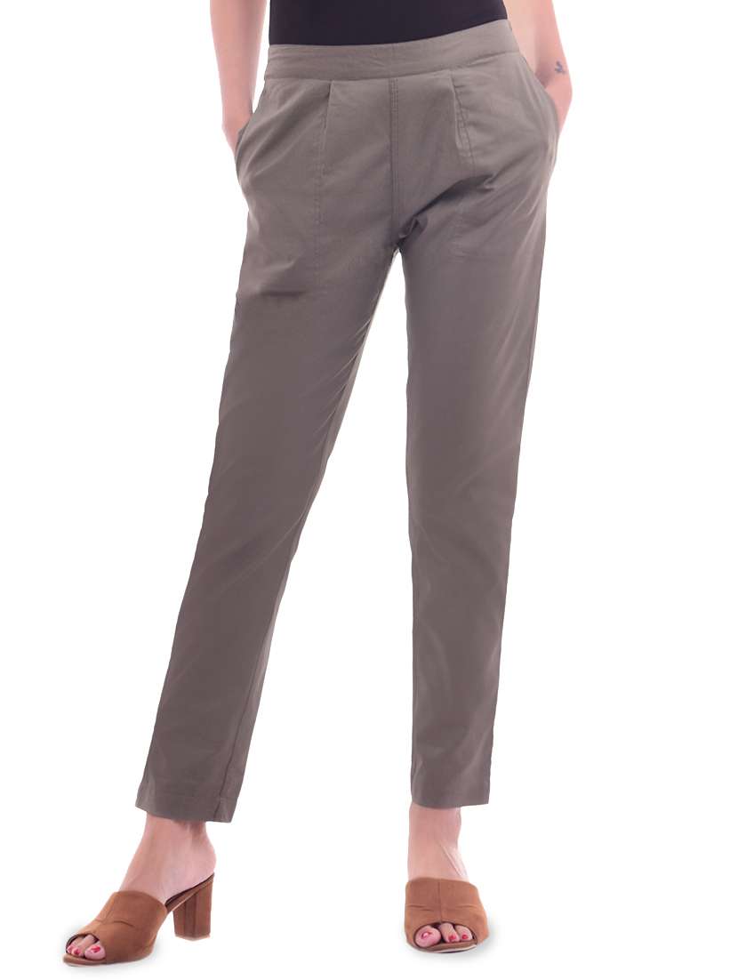 elasticated waist pleated trouser