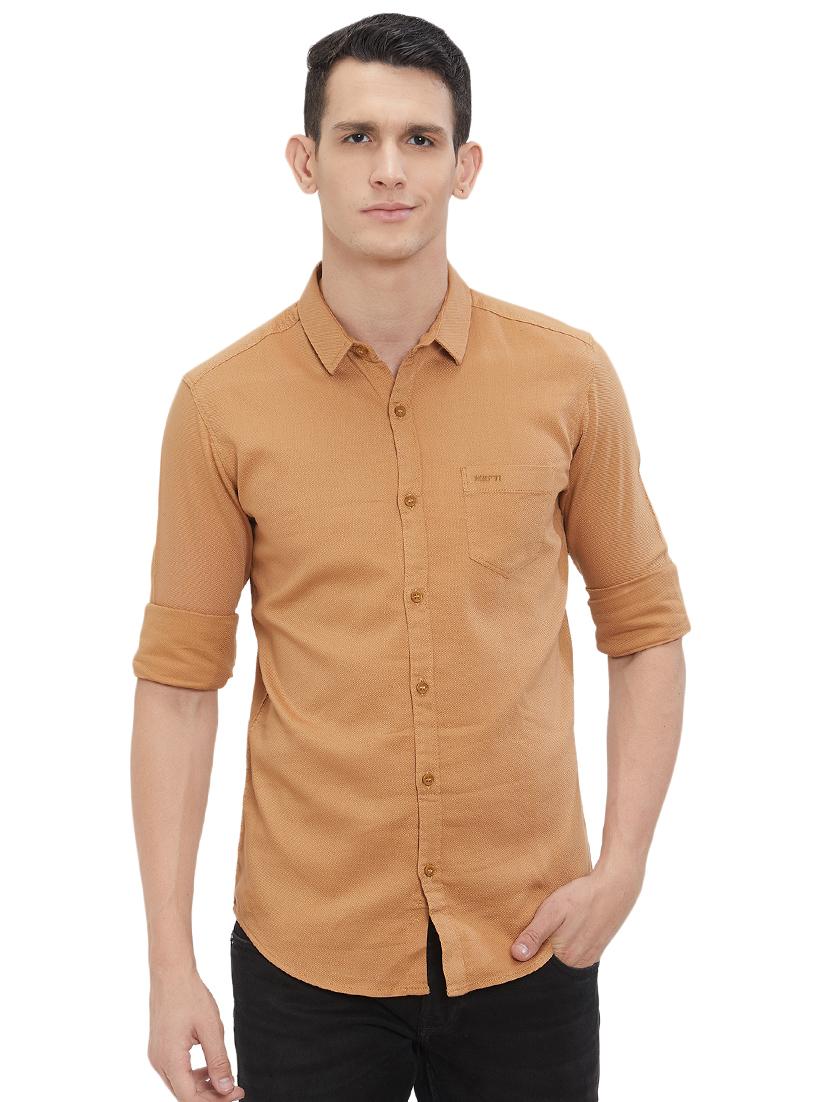 beige cotton casual shirt - 15925662 - Zoom Image - 0
