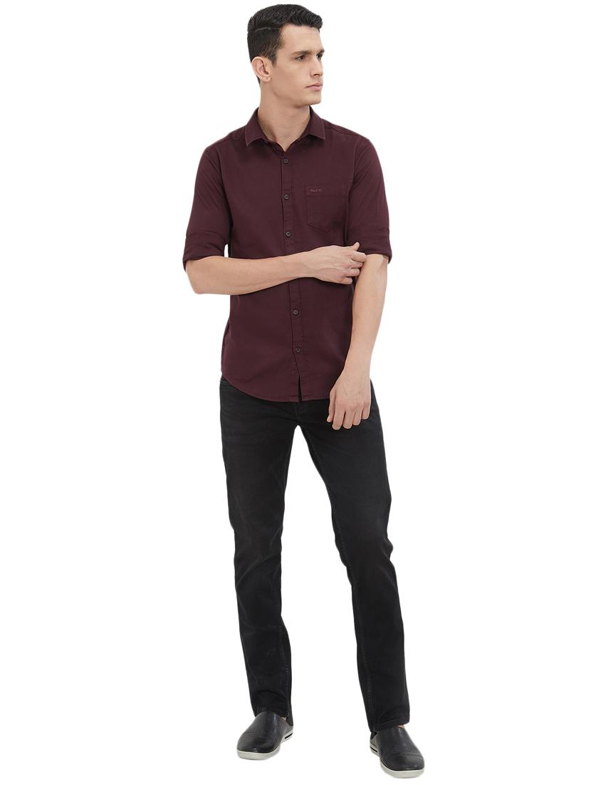 purple solid casual shirt - 15925663 - Standard Image - 3