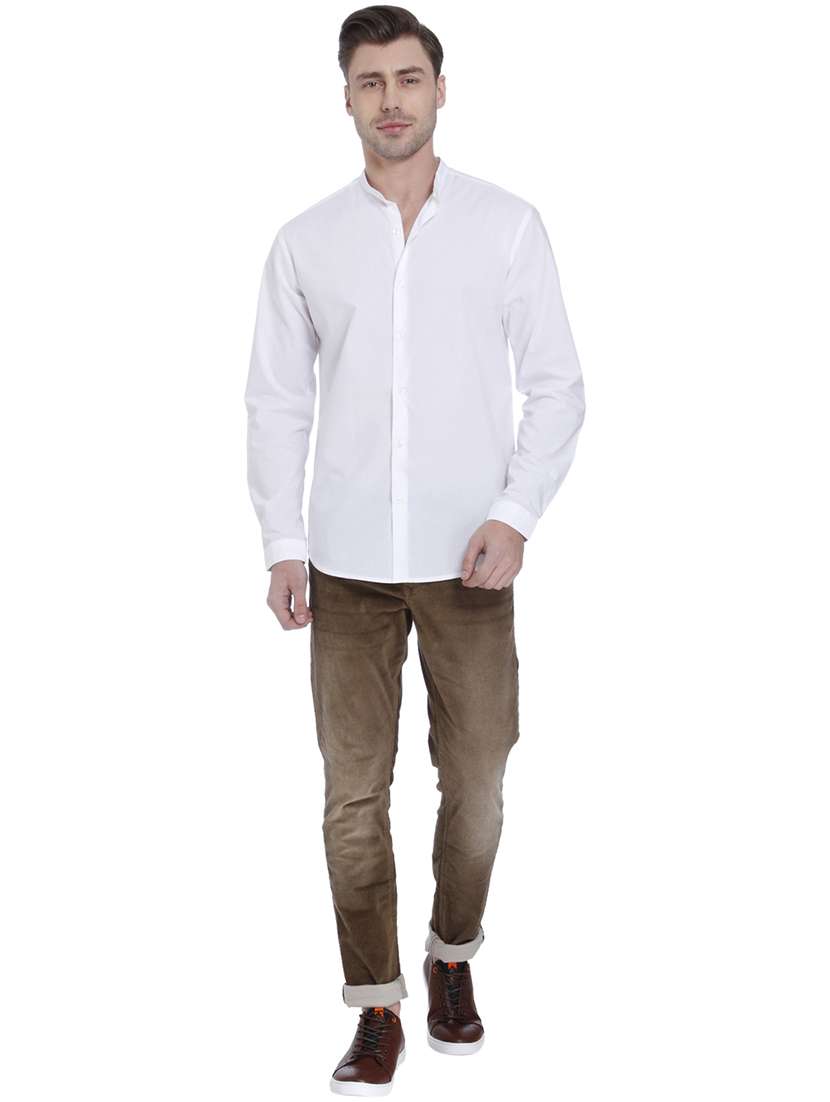 white solid casual shirt - 15925664 - Standard Image - 3