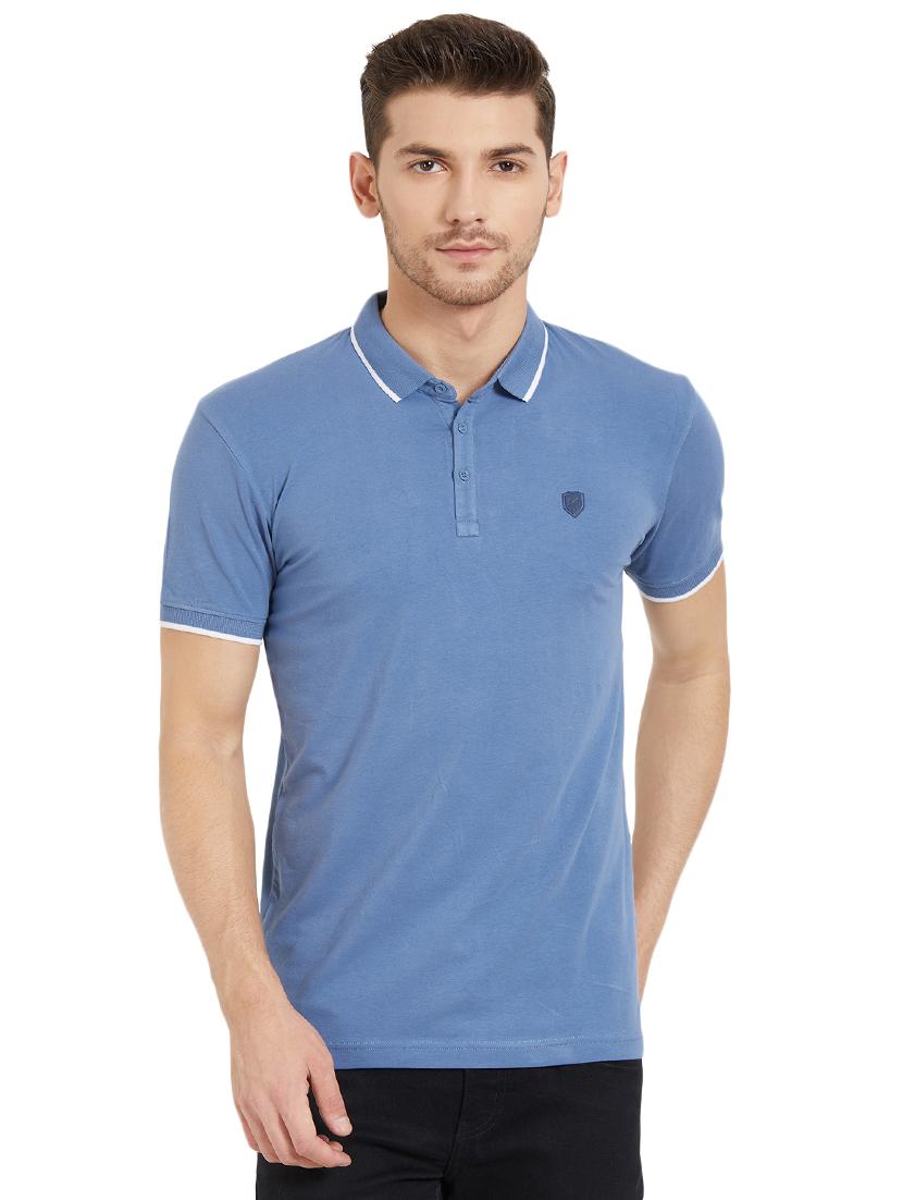 blue cotton polo t-shirt - 15926724 - Zoom Image - 0