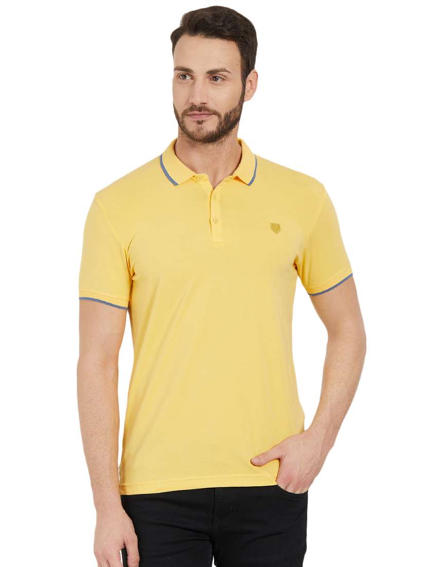 yellow cotton polo t-shirt - 15926727 -  Zoom Image - 0