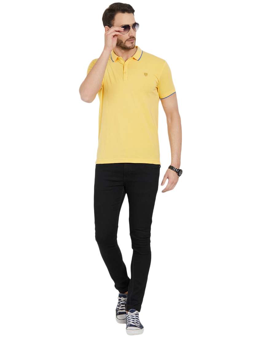 yellow cotton polo t-shirt - 15926727 - Standard Image - 3
