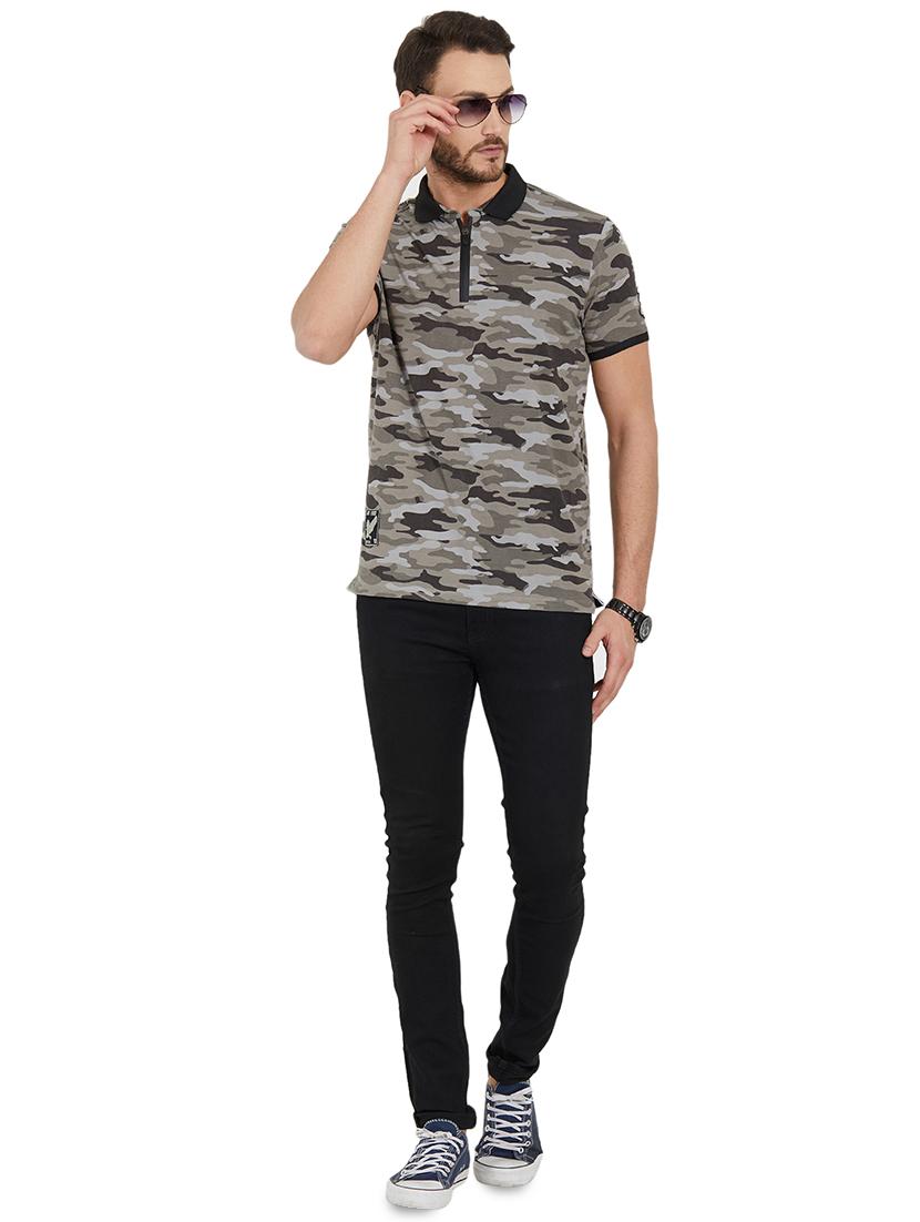 grey cotton all over print t-shirt - 15926736 - Standard Image - 3