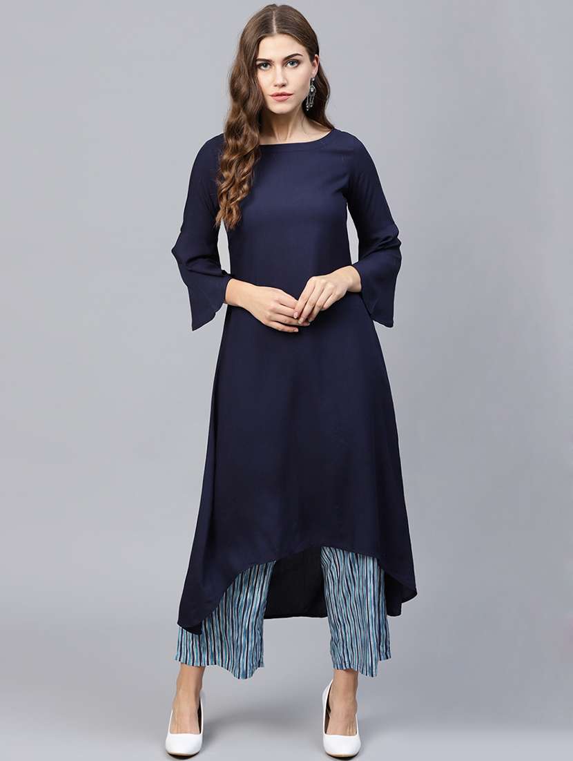 solid high-low kurta