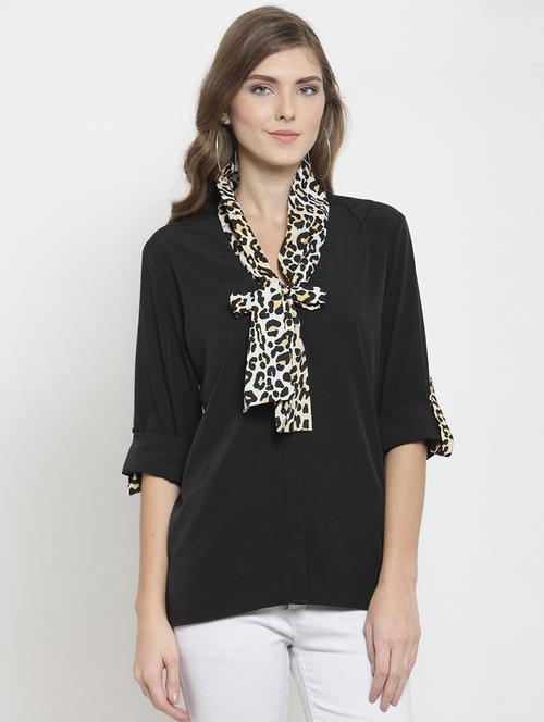 tie up detail high low tunic - 15927600 - Standard Image - 0