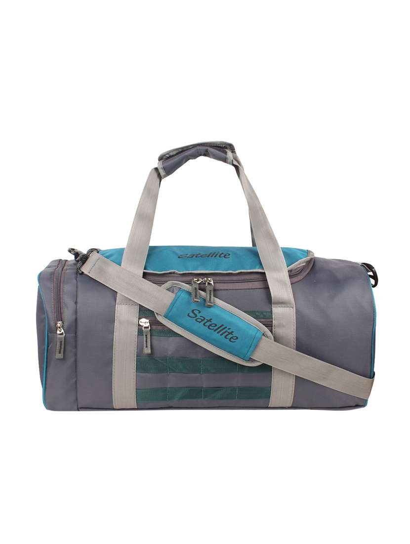 green polyester dufflebag