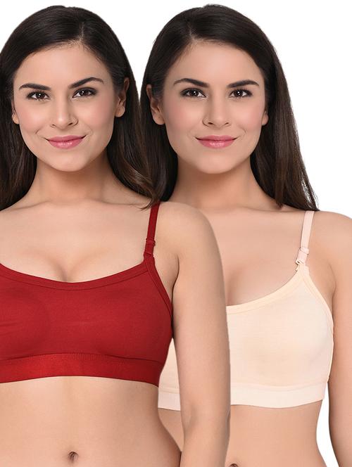 set of 2 solid sports bras - 15930186 - Standard Image - 0