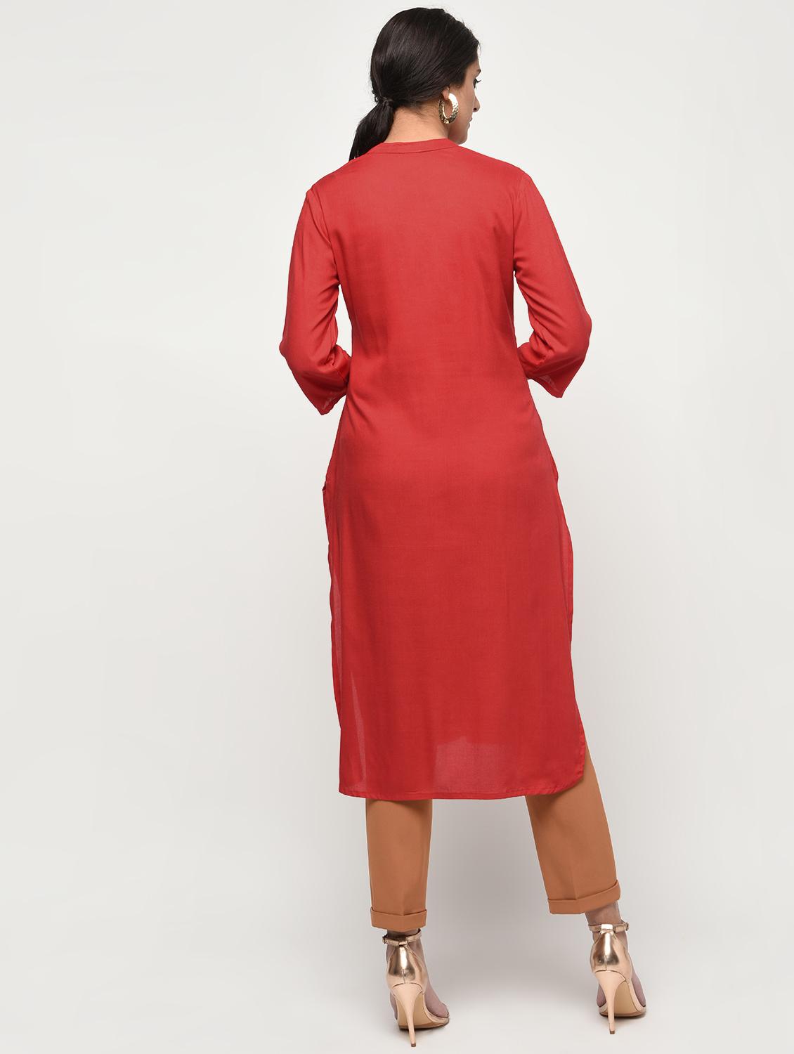 women's straight kurta - 15931430 - Standard Image - 3