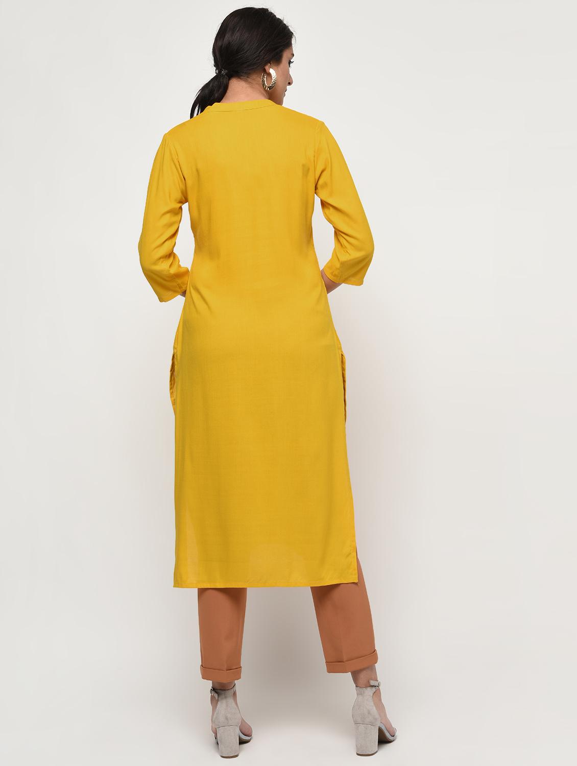embroidered straight kurta - 15931442 - Standard Image - 3