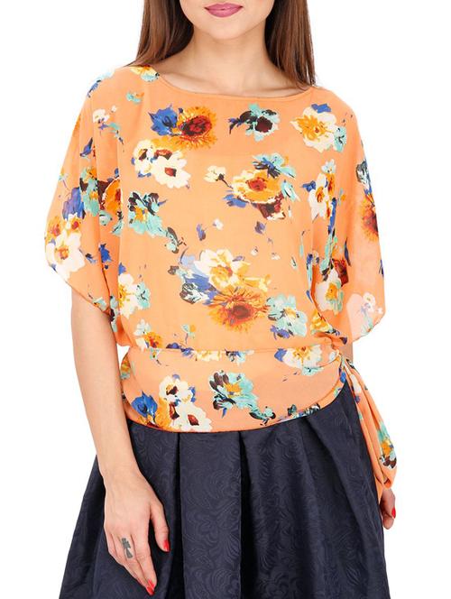 tie up detail floral top - 15931469 - Standard Image - 0