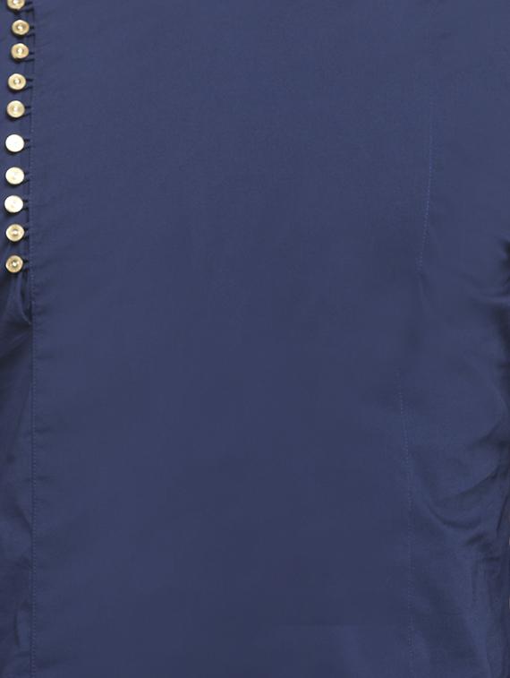 blue solid long kurta - 15932197 - Standard Image - 3