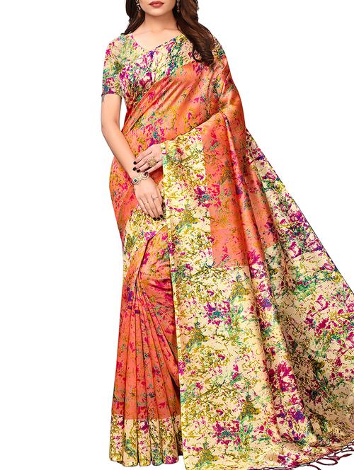 abstract printed mysore silk saree with blouse - 15932579 -  Standard Image - 0