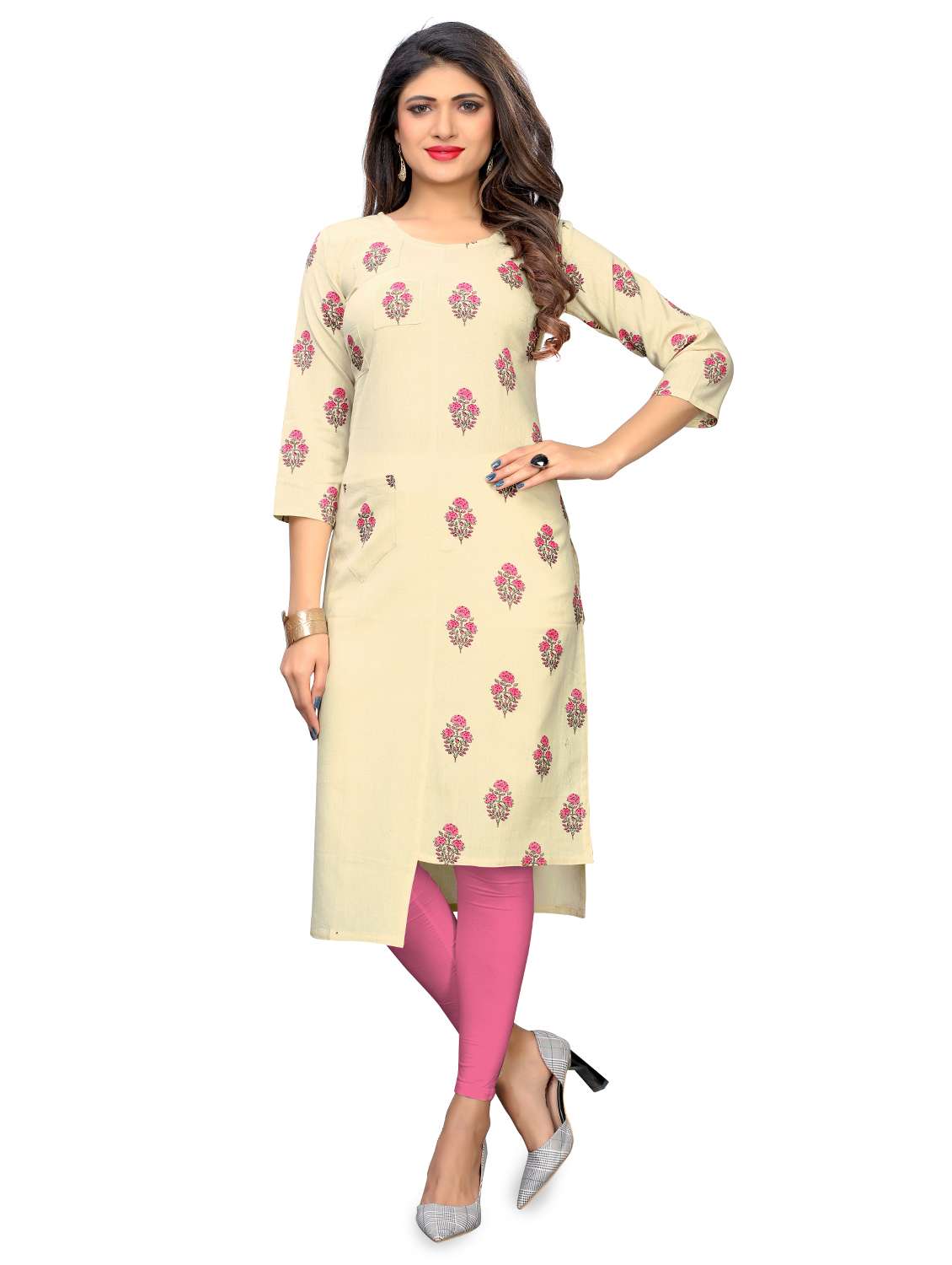 asymmetric printed kurta
