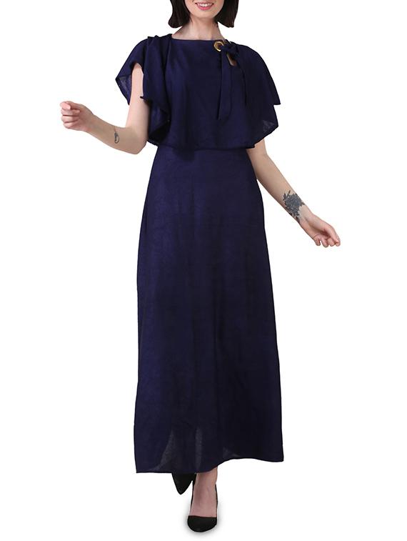 eyelet detail overlay maxi dress - 15933098 -  Zoom Image - 0