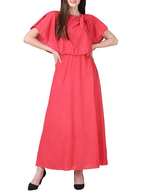 eyelet detail overlay maxi dress - 15933099 -  Zoom Image - 0